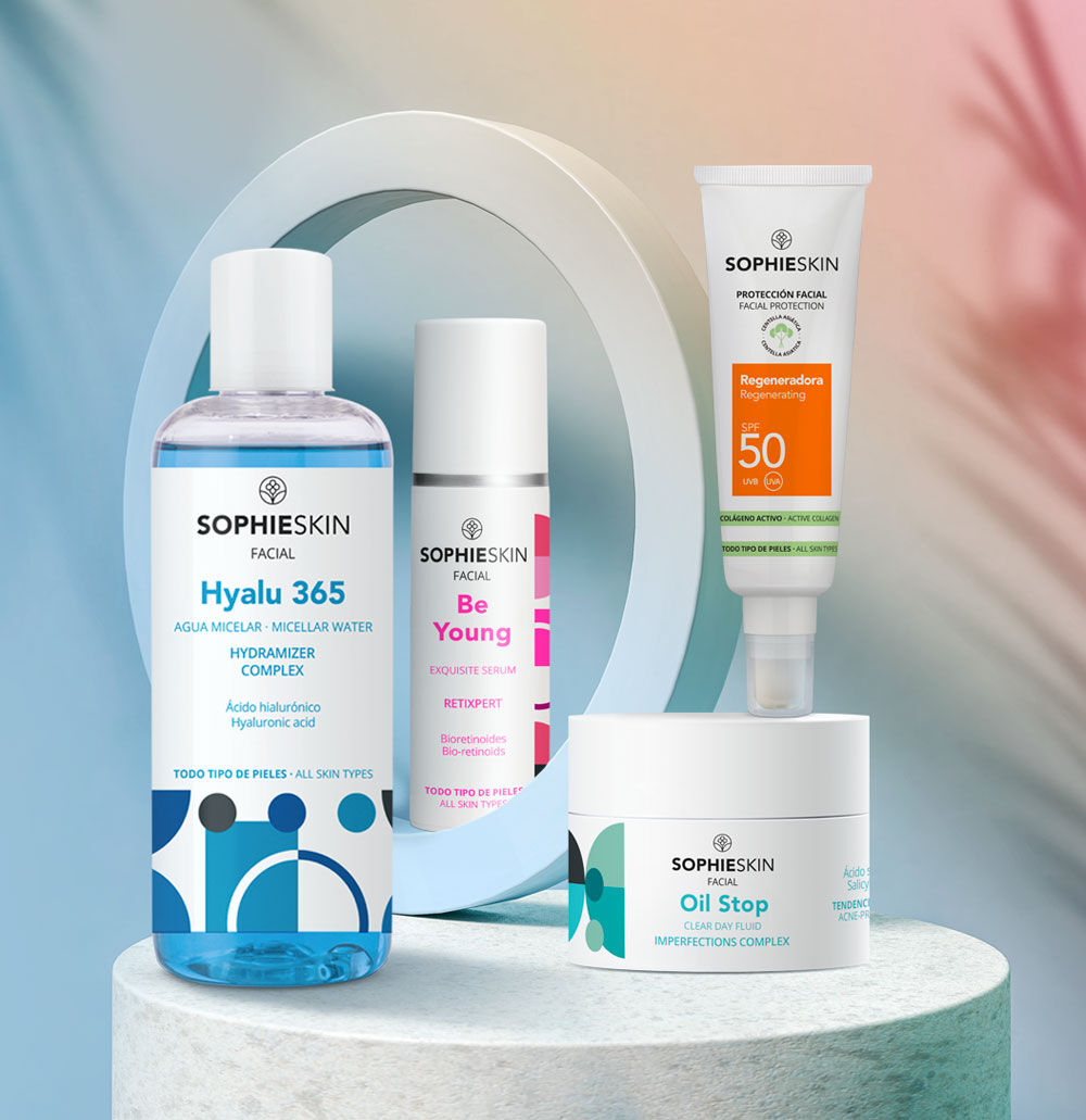 Main banner image with different Sophieskin products